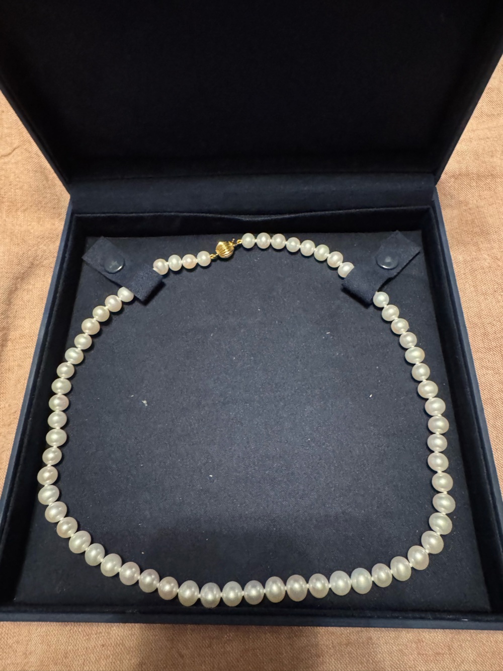 NWOT 14K Gold Cultured Freshwater Pearl Necklace 18” Costco GIA Certified